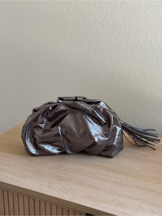 Rebecca Minkoff Handbags - Rebecca Minkoff ruched metallic grey clutch
